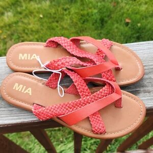 MIA Women's Vibrant Red Braided Sandals